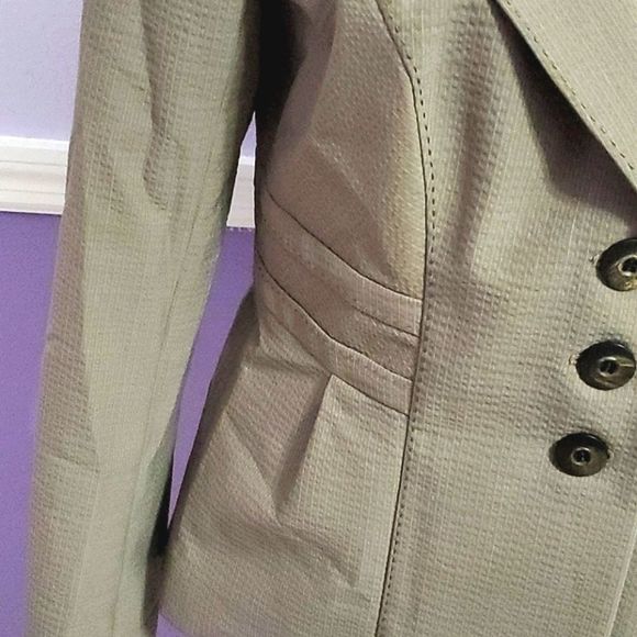 Classiques Entier Dark Taupe Long Sleeve Textured Virgin Wool Blend Suit Jacket - Picture 4 of 12